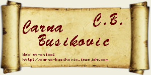 Čarna Bušiković vizit kartica